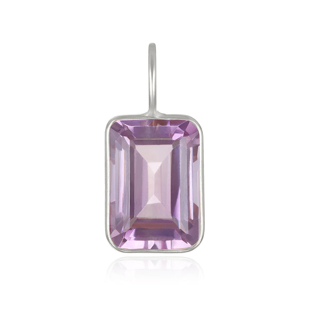 Pink Amethyst Emerald Cut Charm