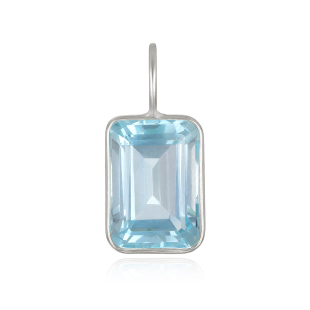 Blue Topaz Emerald Cut Charm