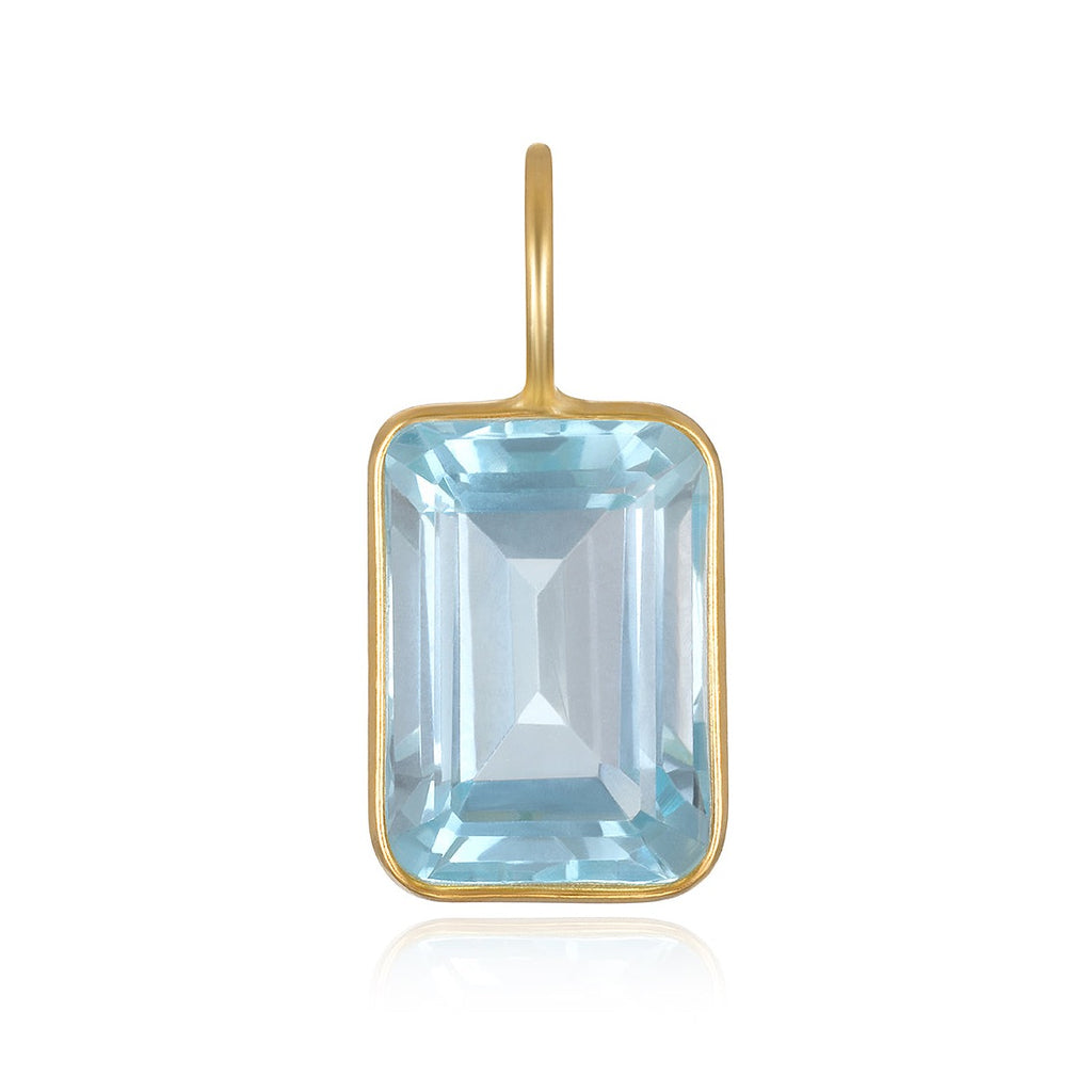 Blue Topaz Emerald Cut Charm