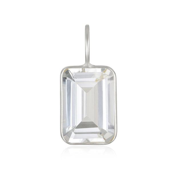 White Topaz Emerald Cut Charm