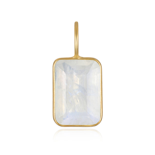 Rainbow Moonstone Emerald Cut Charm