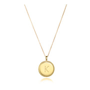 round charm necklace gold