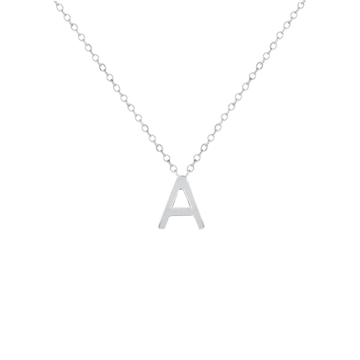 Letter Initial Necklace Silver