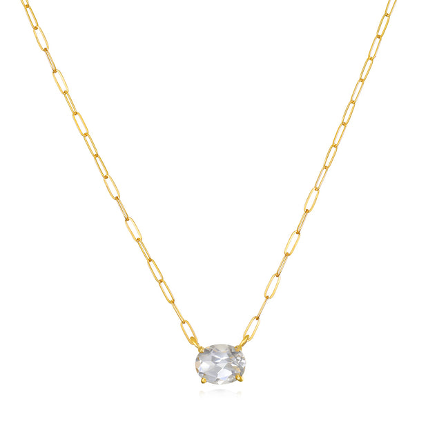 Gem Drop White Topaz Necklace