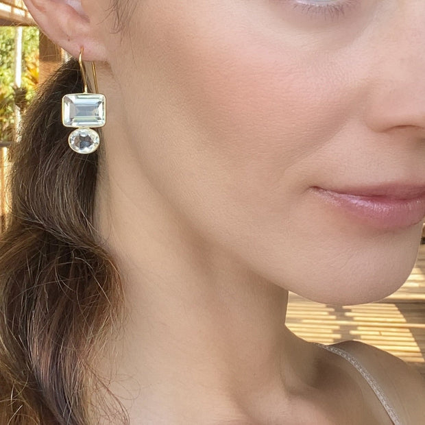 Valencia Earring-Clear Gold