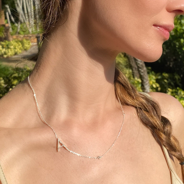 Statement Sparkle Initial Necklace-Gold and Silver – Amelia Rose