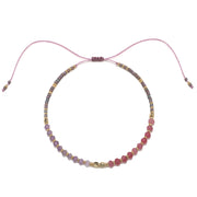 Miyuki Beaded Pull Tie Bracelet - Purple
