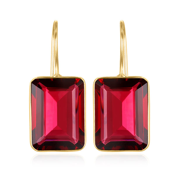 Emerald Cut Valencia-Magenta Gold