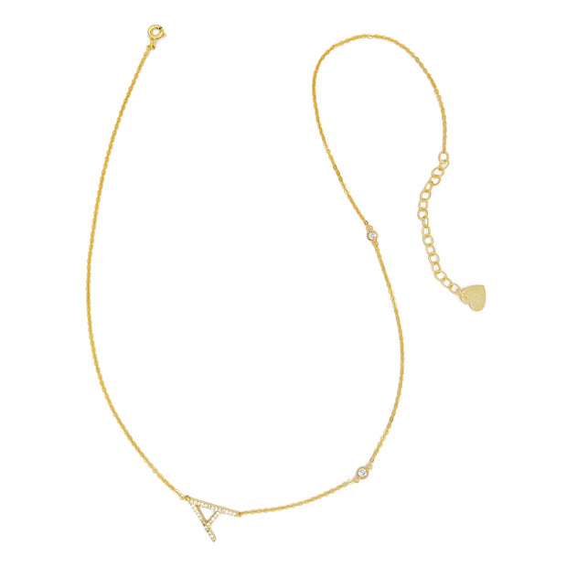 Statement Sparkle Initial Necklace-Gold and Silver