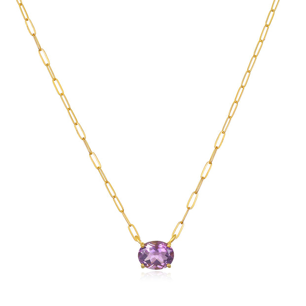 Gem Drop Amethyst Necklace