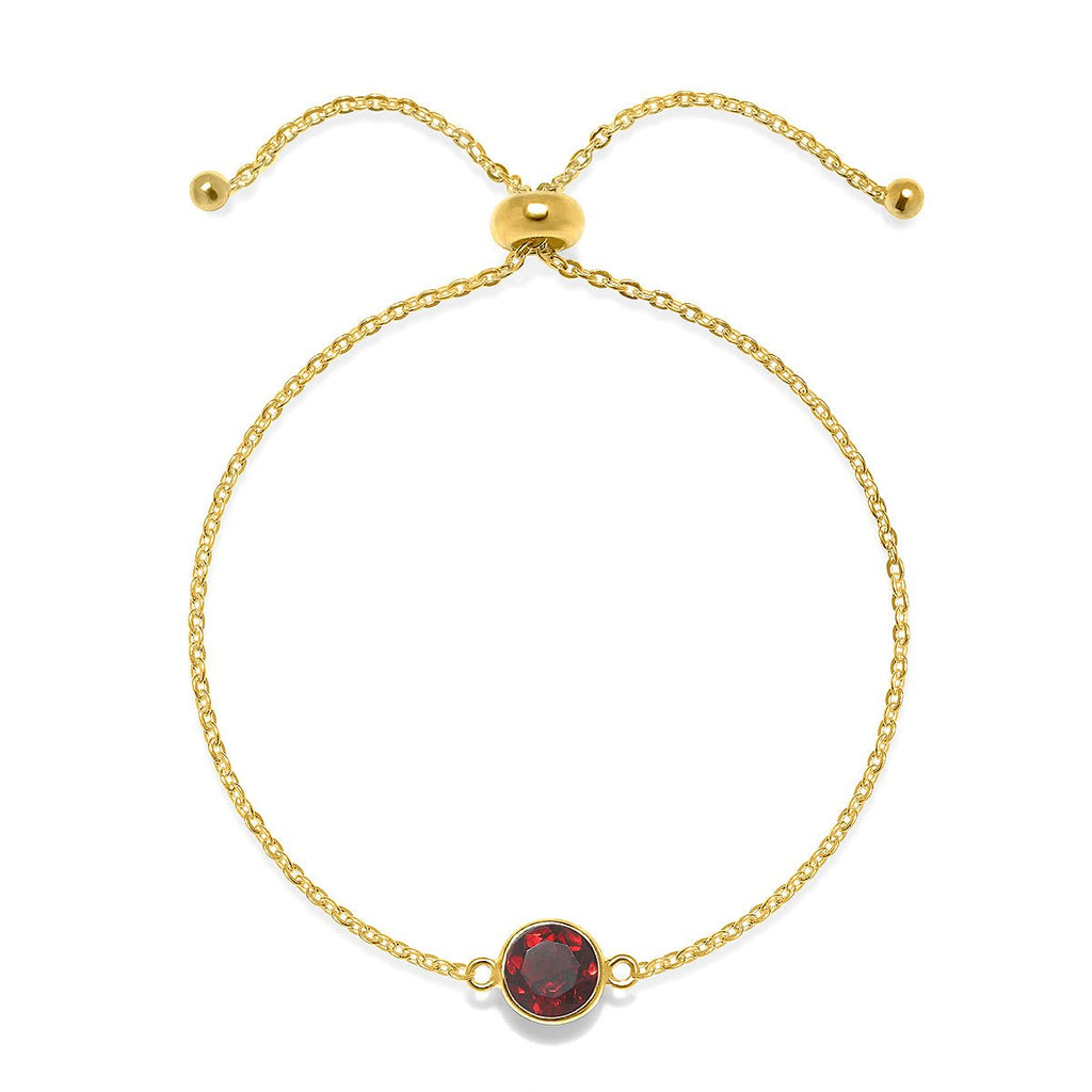 Birthstone Solitaire Bracelet January Garnet