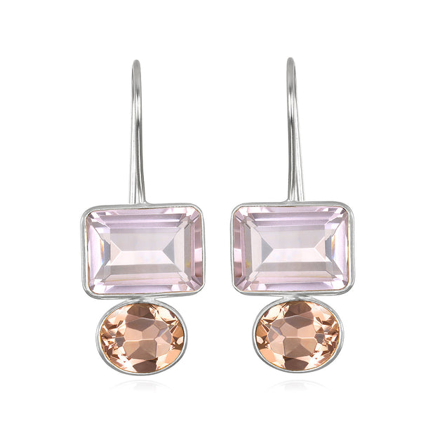 Valencia Earring-Blush & Champagne Silver