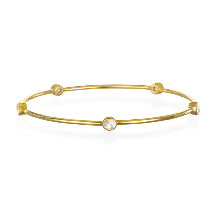 Citrine Stacking Bangle-Gold & Silver