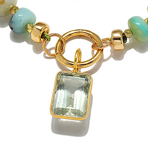 Green Amethyst Emerald Cut Charm