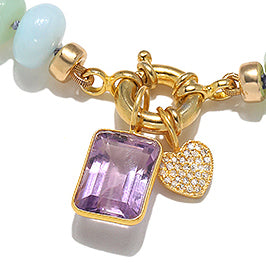 Pink Amethyst Emerald Cut Charm