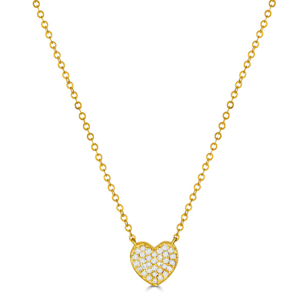 Diamond Heart Necklace-Gold