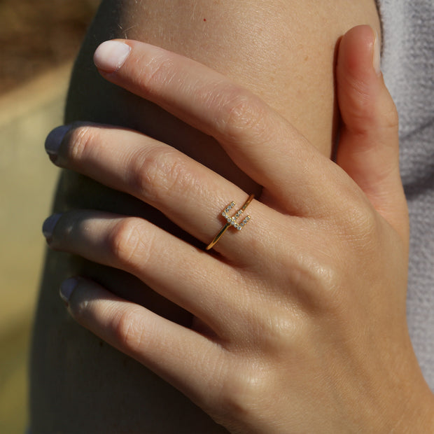 Diamond & Gold Initial Ring-All Letters