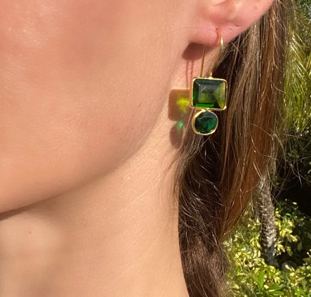 Valencia Earring-Lime & Emerald Green Gold