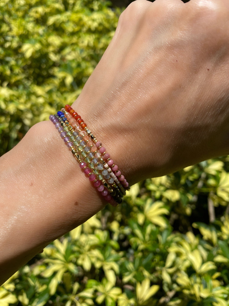 Miyuki Beaded Pull Tie Bracelet - Red