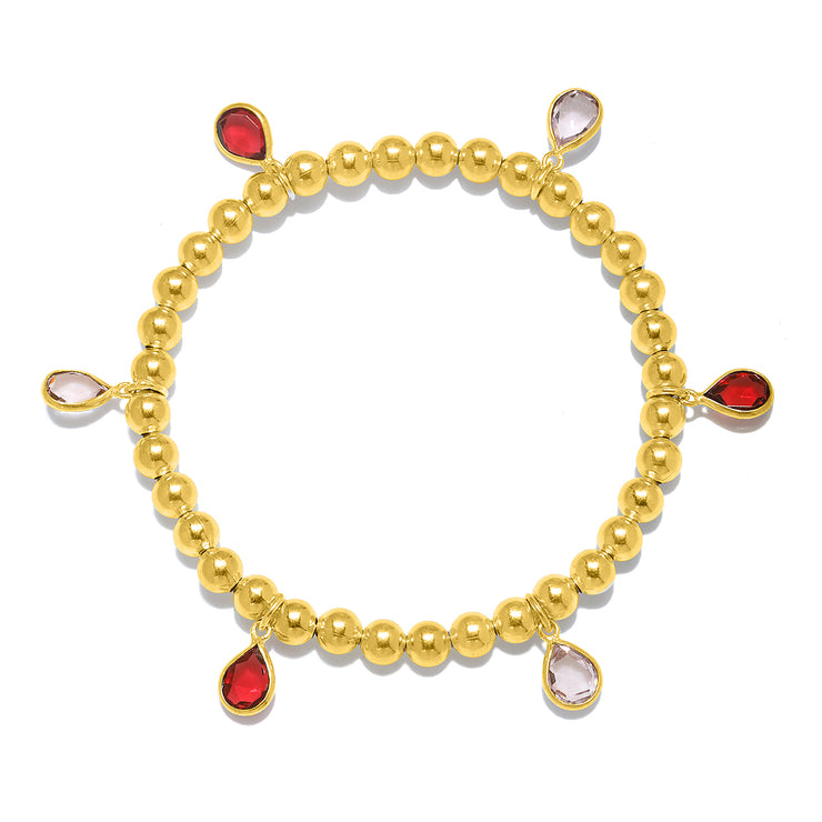 Teardrop pinks bracelet gold