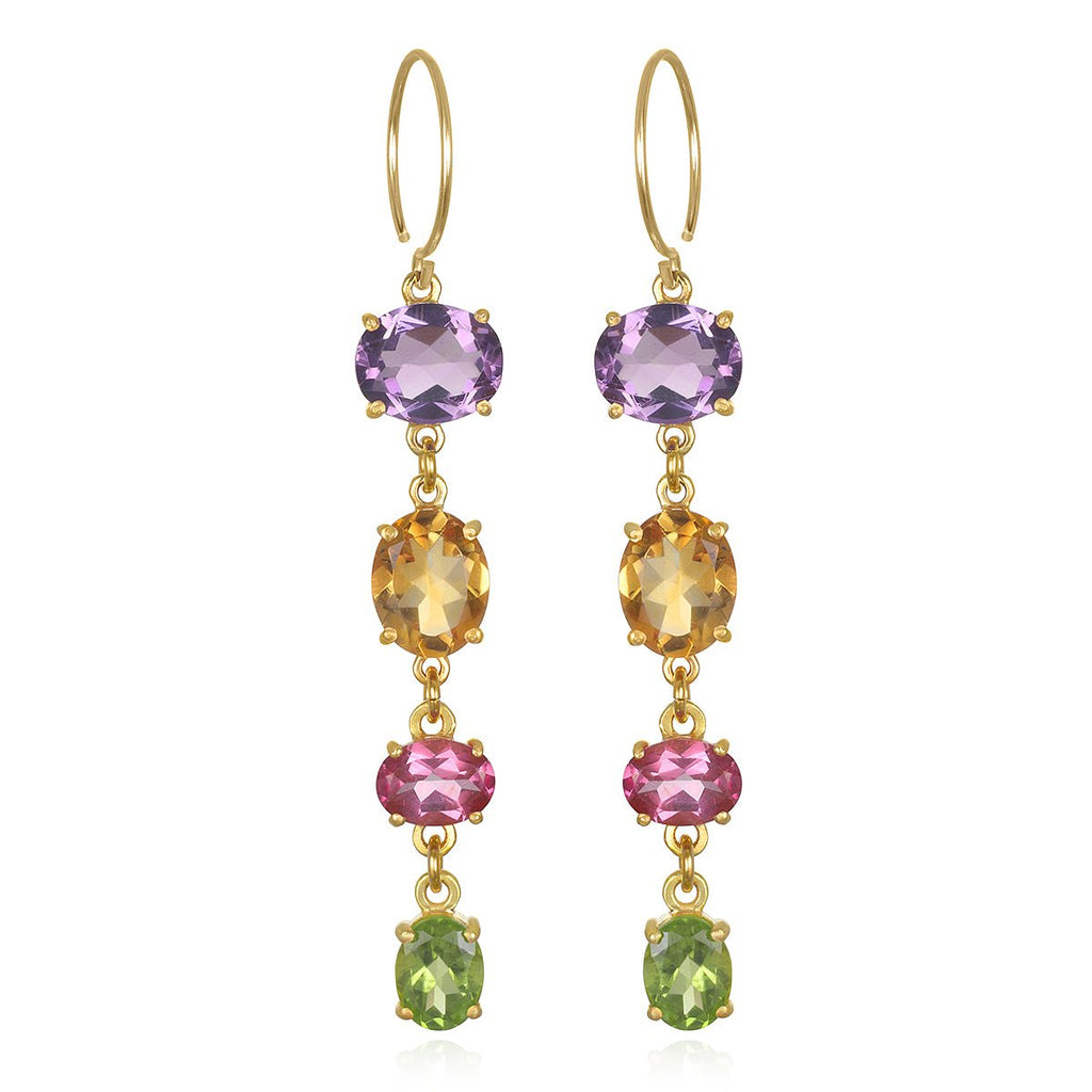 Statement Rainbow Gem Drop Earring