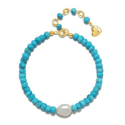 Turquoise and Baroque Pearl Bracelet