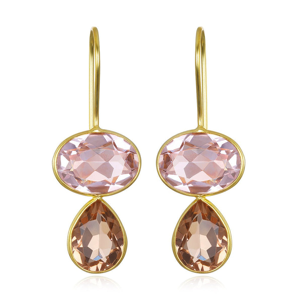 Valencia Teardrop Earring Blush & Champagne Gold