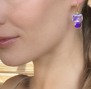 Valencia Earring-Violet Purple Silver