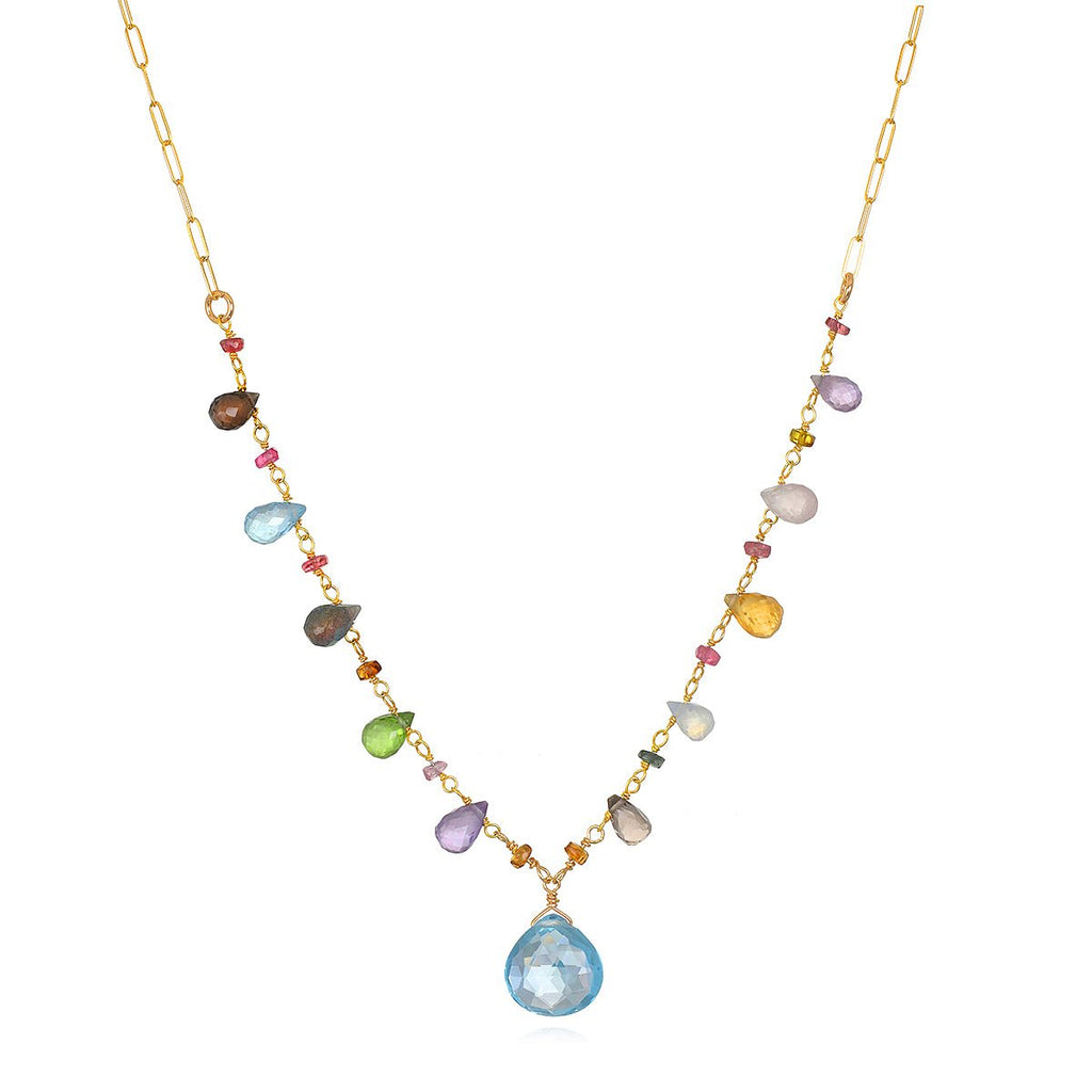 Wildflower Paperclip Necklace Topaz