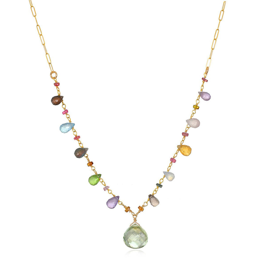 Wildflower Paperclip Necklace Amethyst